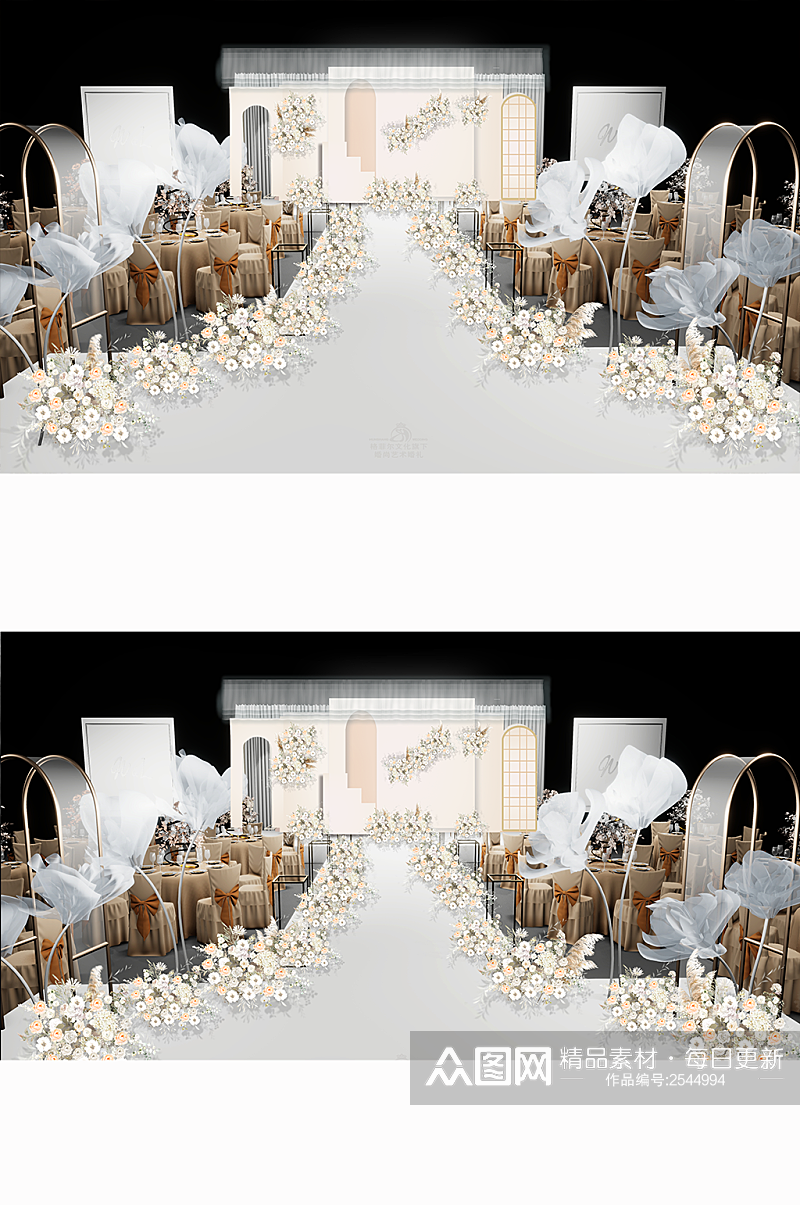 香槟婚礼设计效果图素材