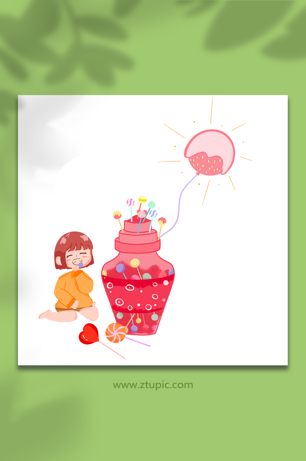 可爱风格糖果甜食元素插画素材