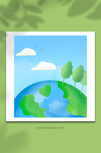 节能保护地球环保元素插画