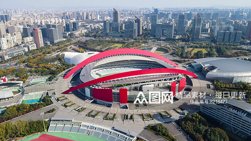 航拍江苏南京奥林匹克体育中心素材