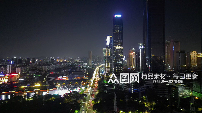 广东广州城市夜景素材