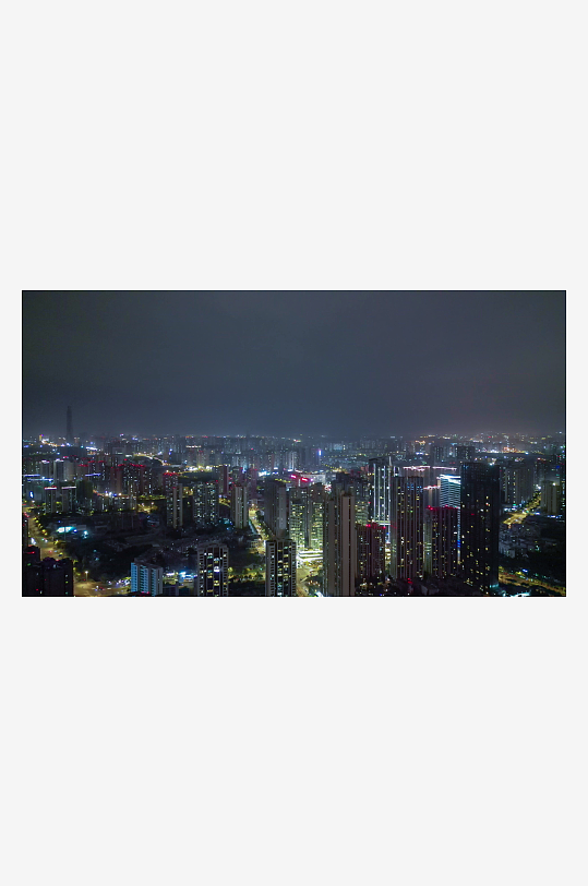 航拍四川成都夜景