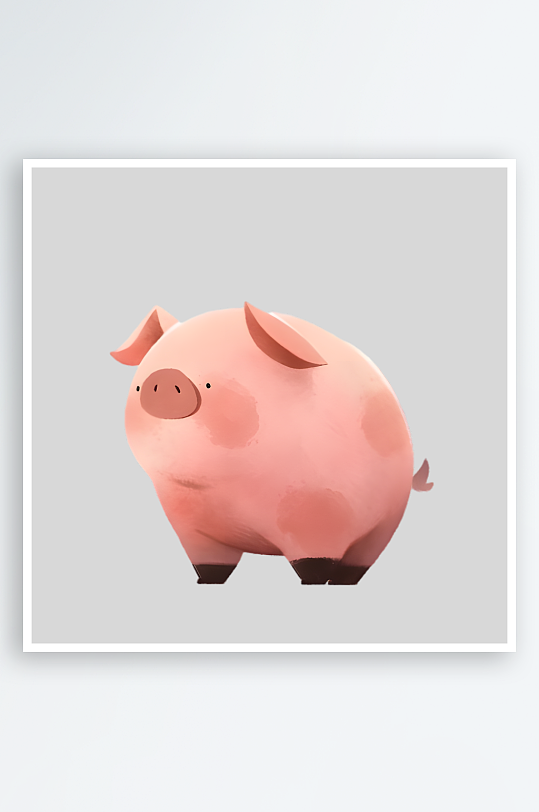 十二生肖之猪手绘插画元素