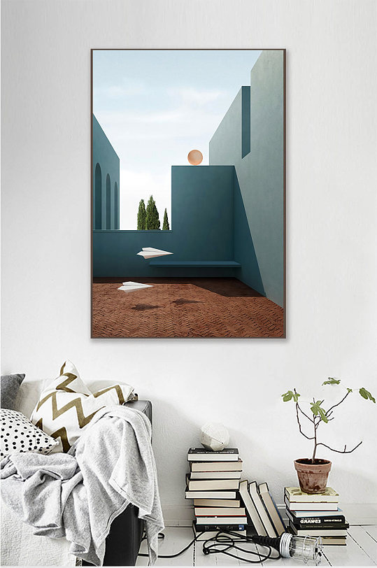 几何简约客厅装饰画5-众图网