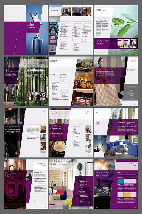 紫色高端商务企业宣传画册教育培训宣传-众图网