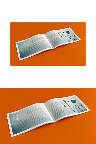 横版画册书页样机效果设计