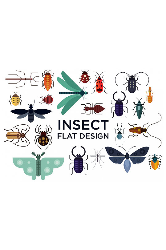 22款创意昆虫设计矢量素材