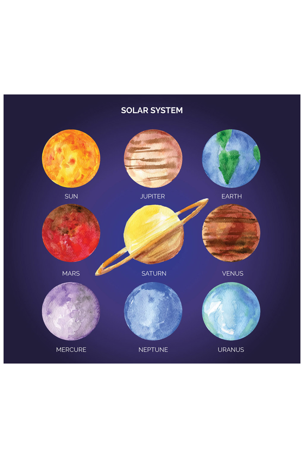 八大行星画法及颜色图片