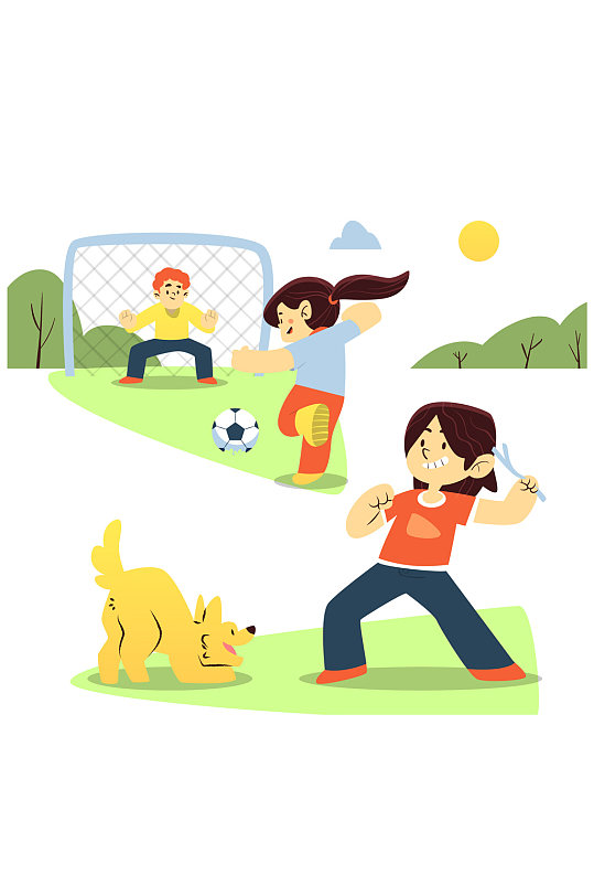 6个创意户外运动人物矢量素材