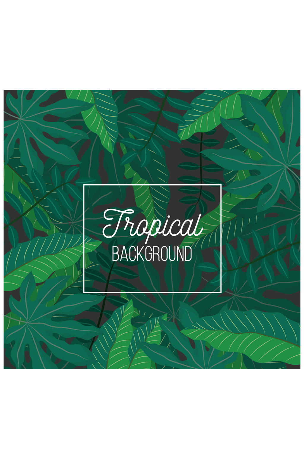 手绘逼真热带树叶矢量素材