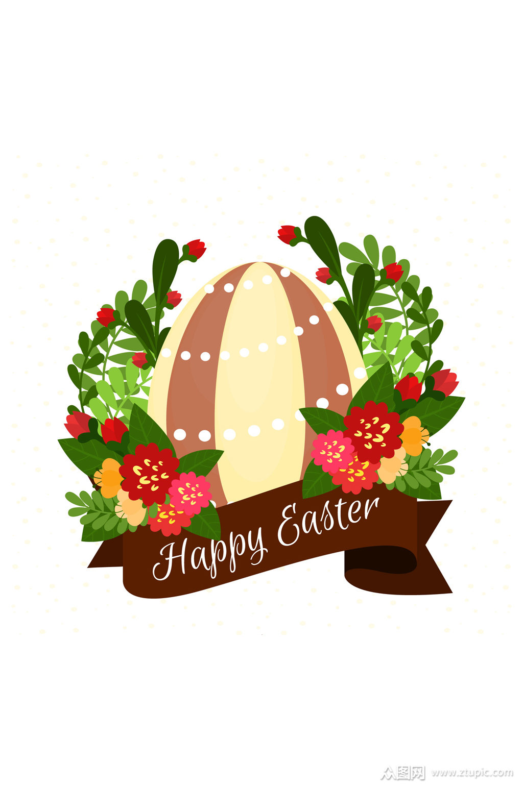 创意复活节彩蛋和花卉矢量素材