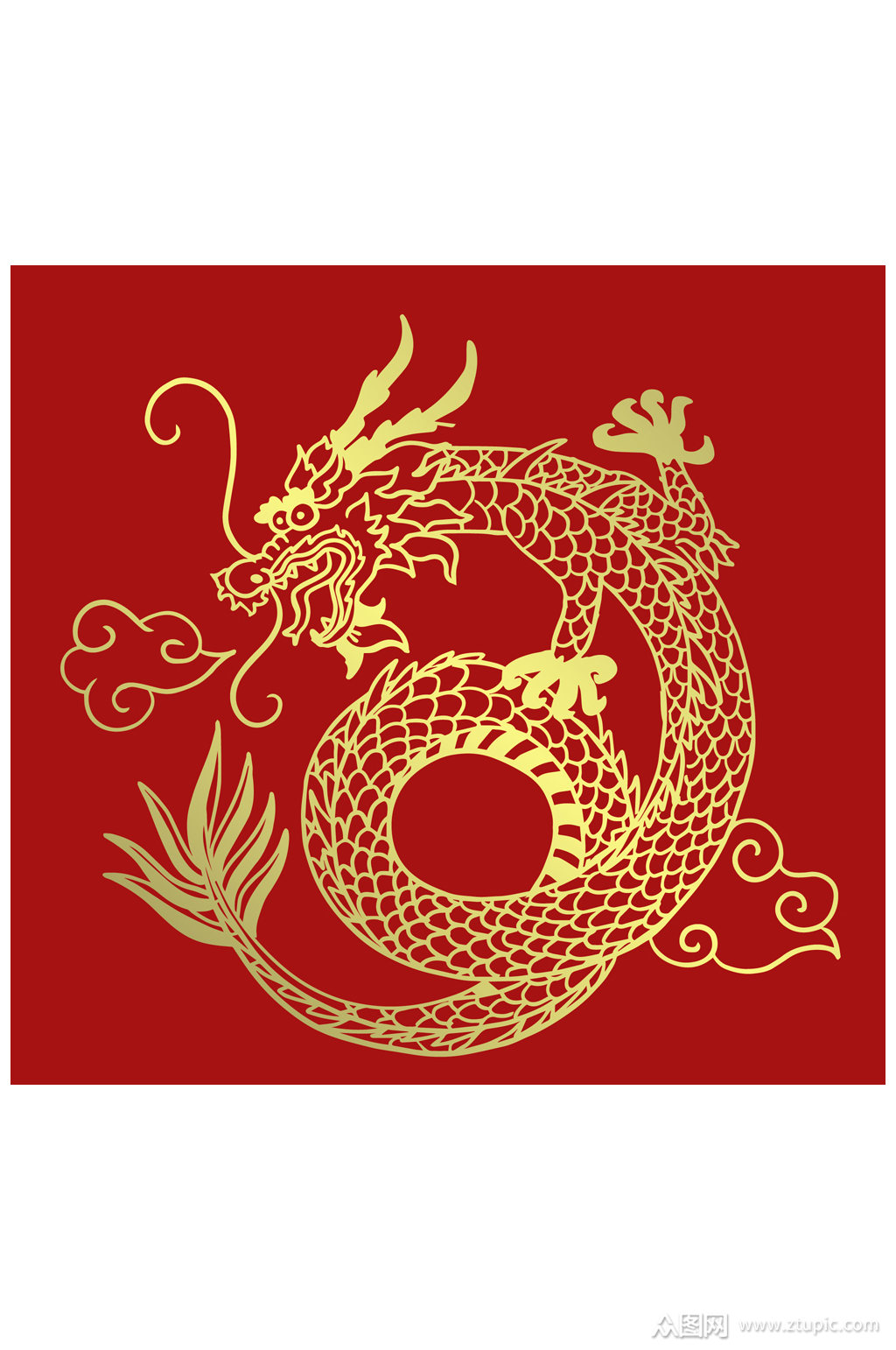 金色祥云东方龙矢量素材素材