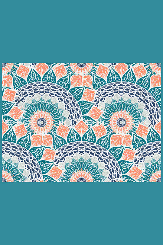 彩色阿兹特克花纹背景矢量素材