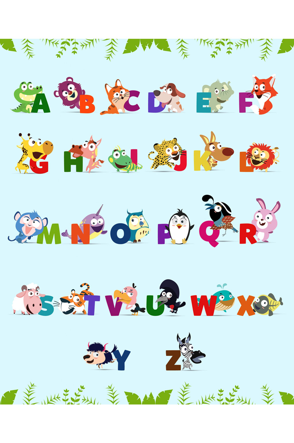 二十六个字母画成动物图片