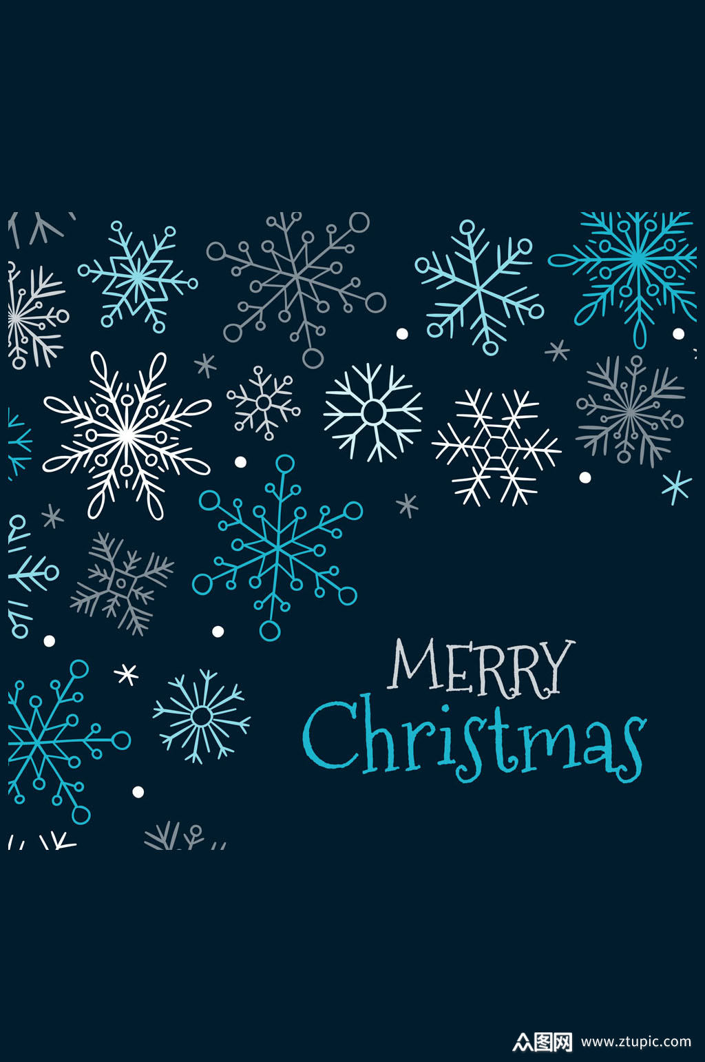 彩绘圣诞节雪花矢量素材