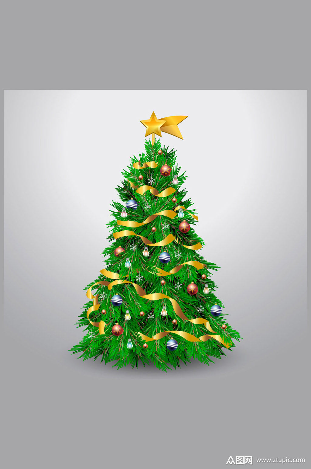 精美装饰圣诞树设计矢量素材模板下载-编号568784-众图网