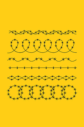 6款创意铁丝网设计矢量素材