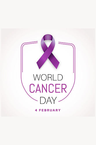 创意世界癌症日紫色丝带矢量素材