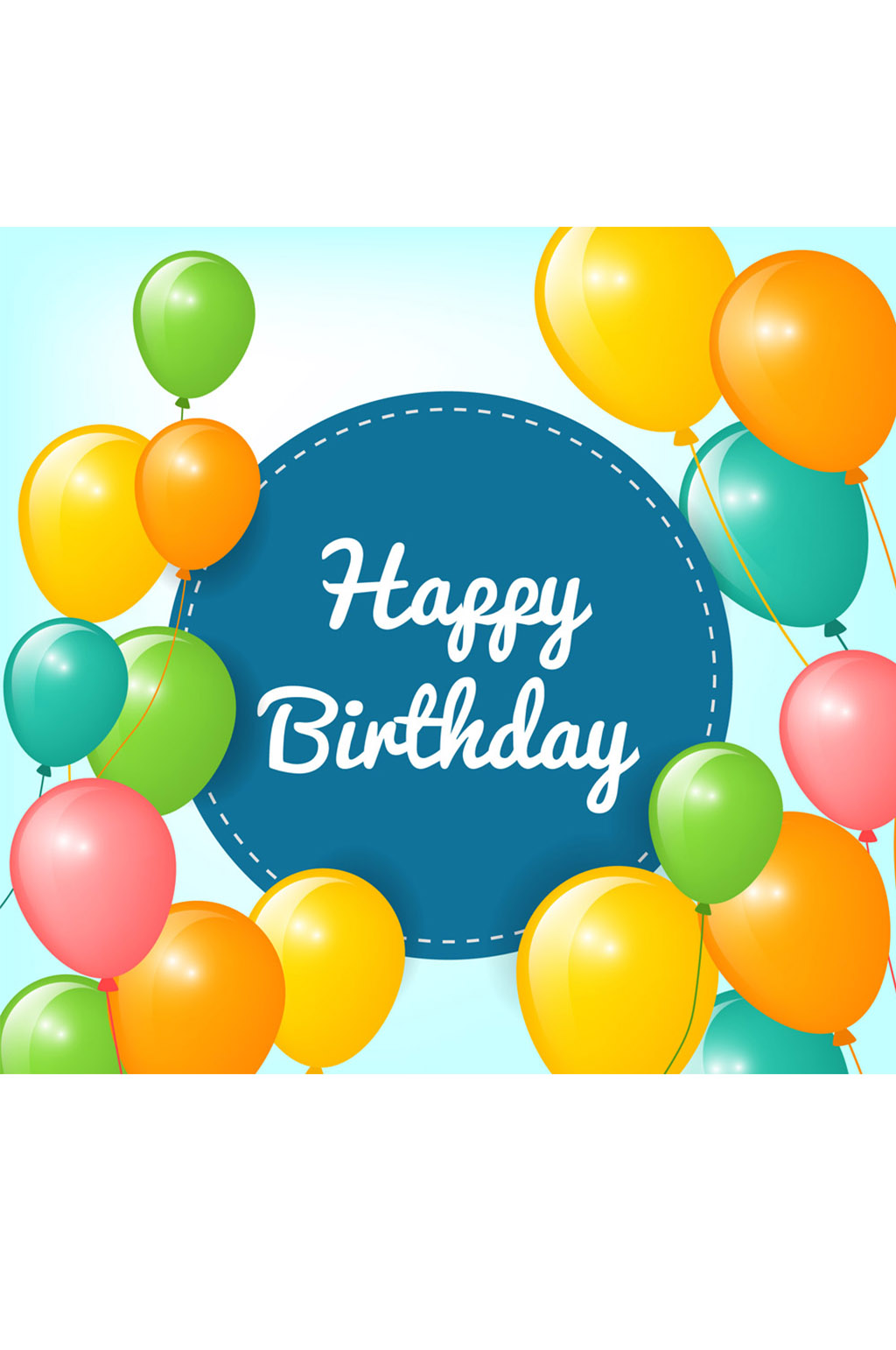 彩色生日气球贺卡矢量素材