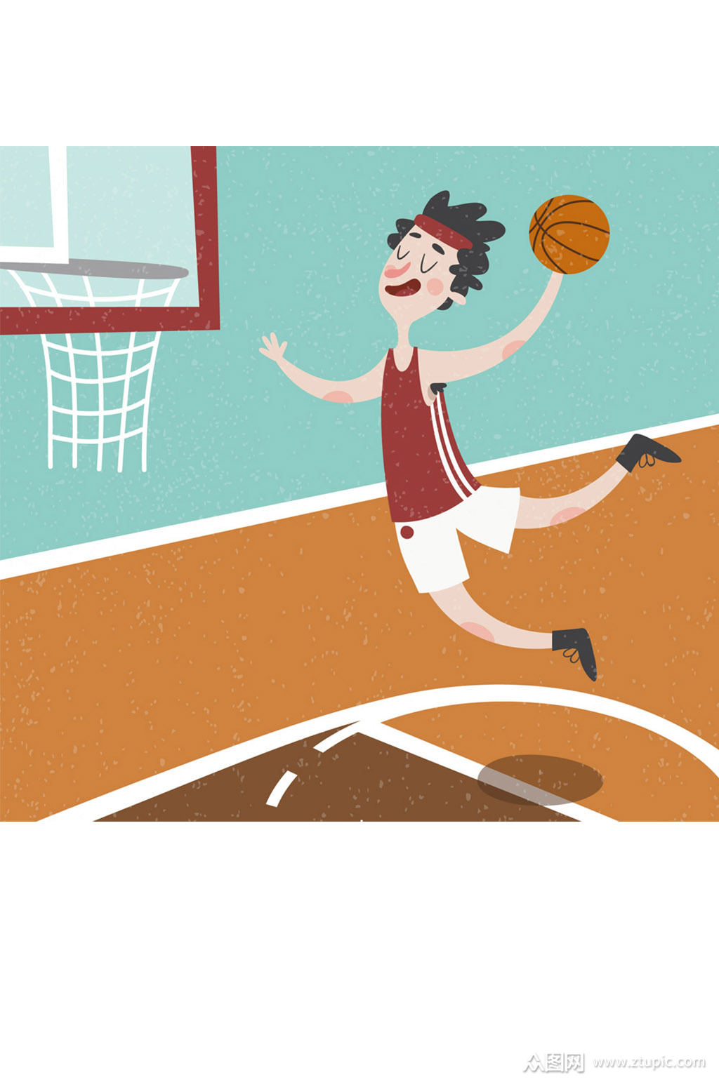 创意灌篮的男子矢量素材