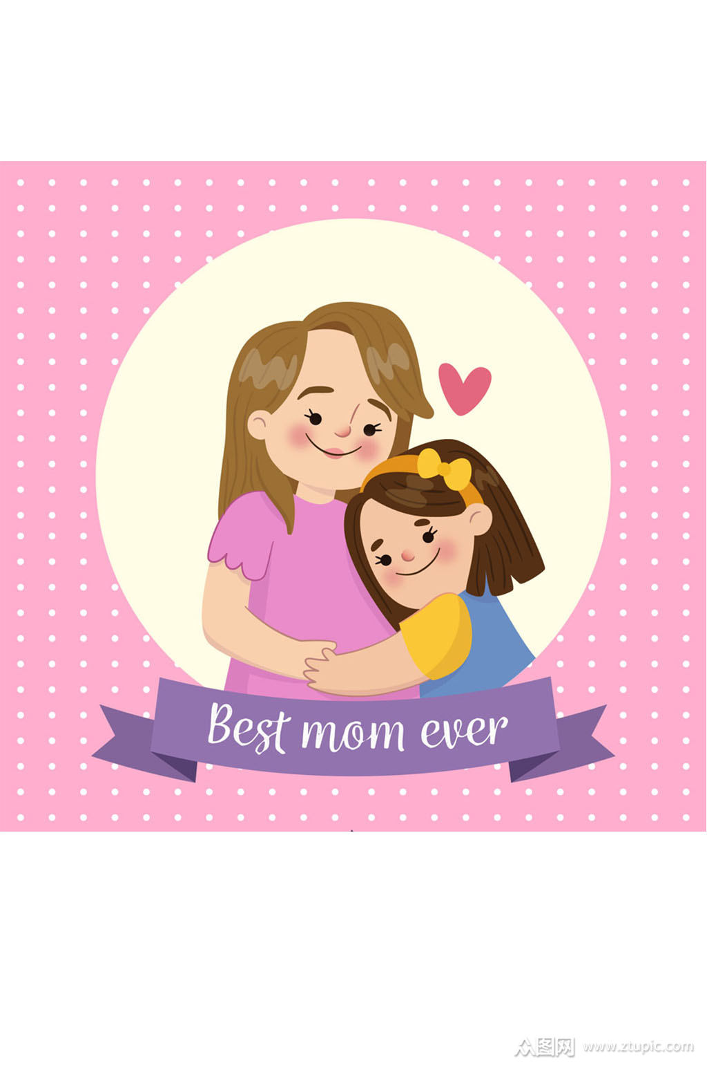 温馨母亲节母女设计矢量素材