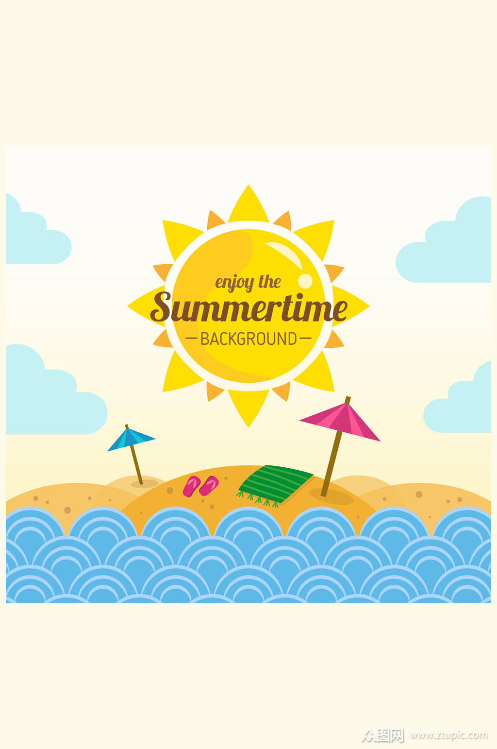 创意享受夏季时光海报矢量图素材