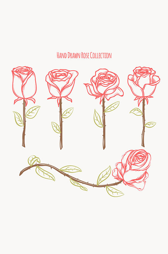 手绘玫瑰花图片 手绘玫瑰花素材下载 众图网