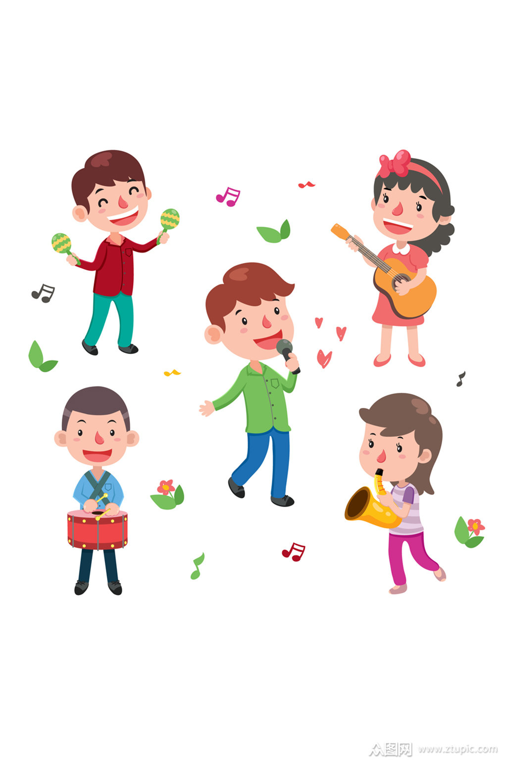5款卡通音乐儿童矢量素材