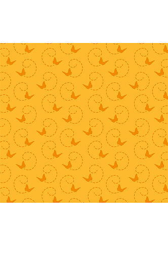 黄底橙色蝴蝶无缝背景矢量素材