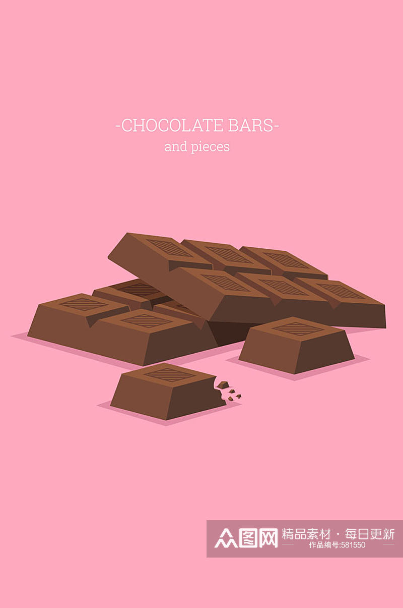 创意美味巧克力板矢量素材素材