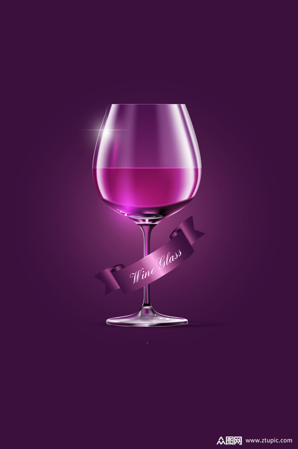 精美紫色葡萄酒杯矢量素材素材