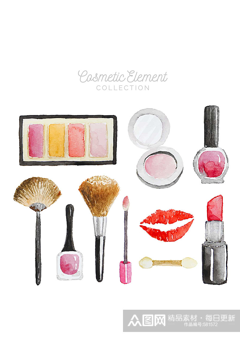 10款创意美妆产品矢量素材素材