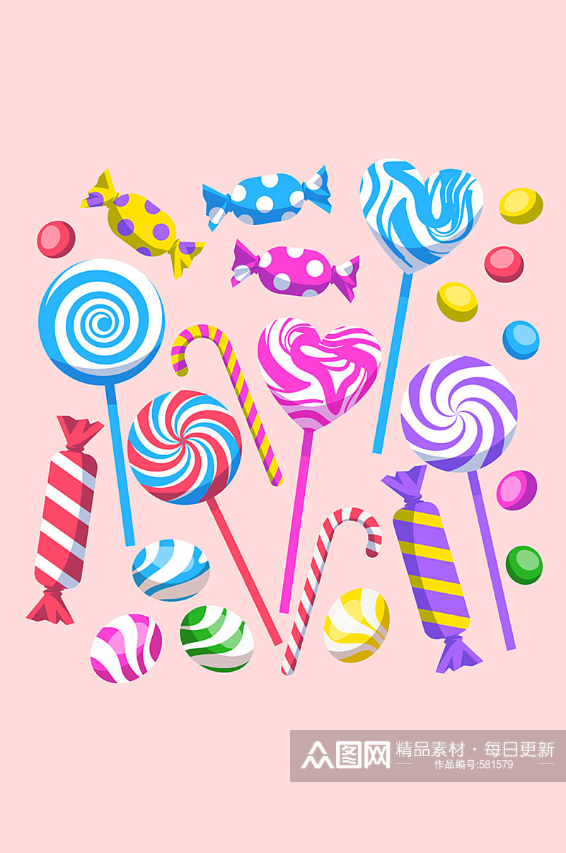 24款彩色糖果设计矢量图素材