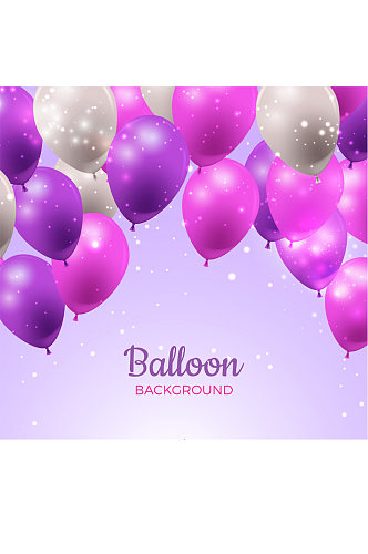 紫色和白色节日气球矢量素材