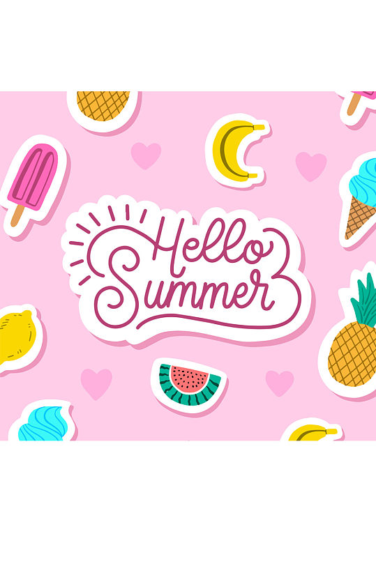 送子鹤与婴儿贴纸矢量素材