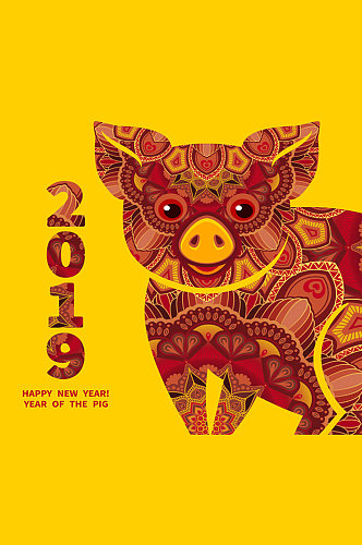 2019年猪年年历设计矢量素材
