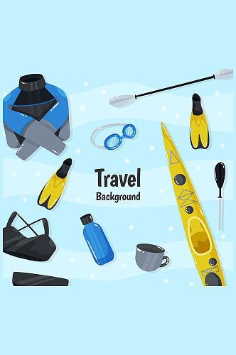 10款创意户外旅行物品矢量素材