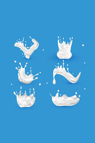 6款白色动感牛奶设计矢量图