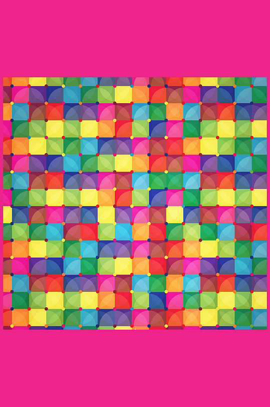 彩色方形拼格背景矢量素材