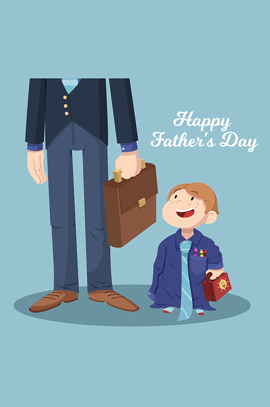 彩绘帆布鞋花卉父亲节贺卡矢量图