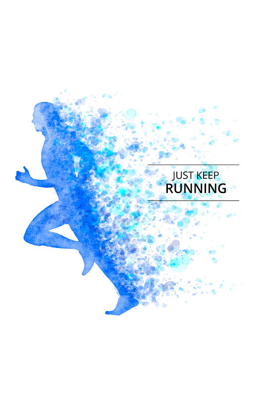 彩绘跑步健身的男子矢量素材