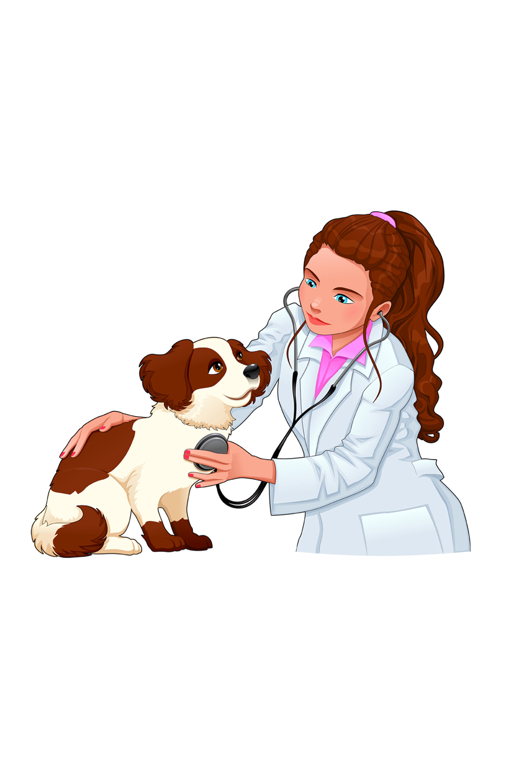 卡通兽医和宠物狗矢量素材