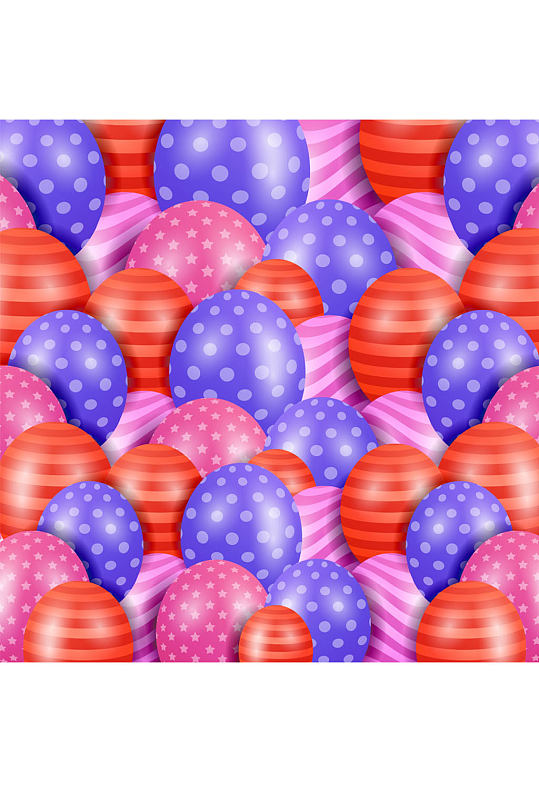彩色水玉点和条纹气球背景矢量素材