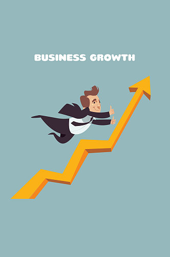 创意业务增长曲线和商务男子矢量图