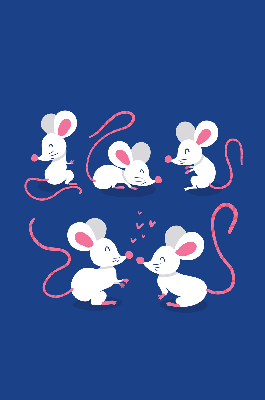 5款白色老鼠设计矢量素材
