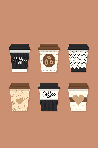 6款创意外卖咖啡矢量素材