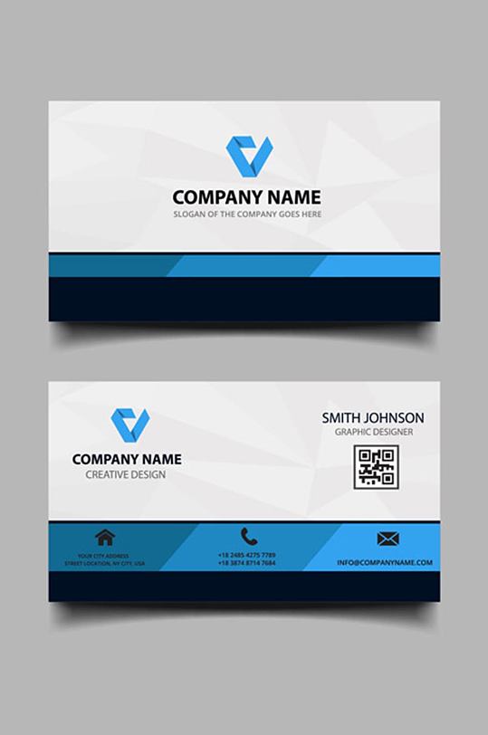 创意商务名片正反面矢量图