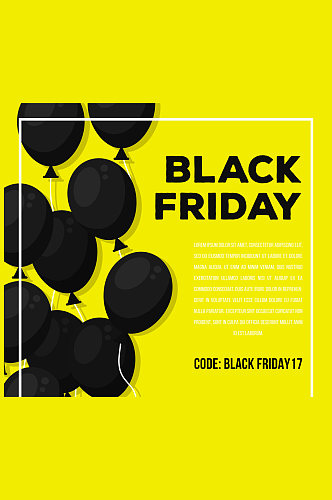 创意黑色星期五气球海报矢量素材