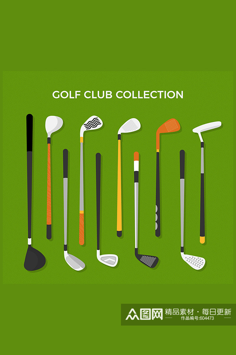 10款创意高尔夫球杆设计矢量图素材
