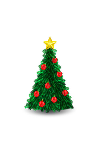 逼真绿色圣诞树设计矢量素材